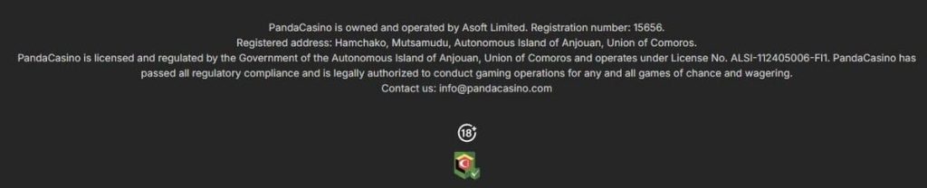 Panda Casino licence